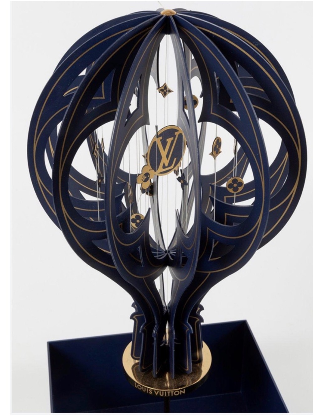 Louis Vuitton Navy and Gold Ornamental Hot Air Balloon Sculpture Ikebana Vase - Picture 2 of 11